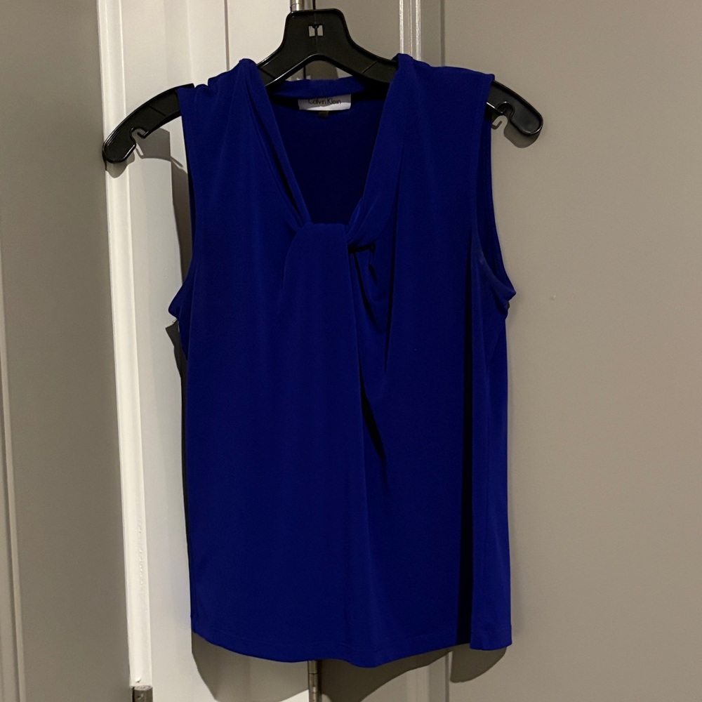 Calvin Klein Collection Cobalt Blue Sleeveless Top